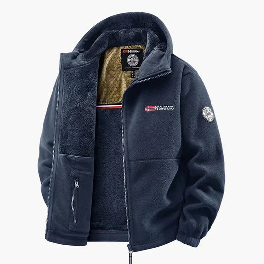 Veste polaire d'extérieur à capuche de style scandinave pour l'hiver et les loisirs