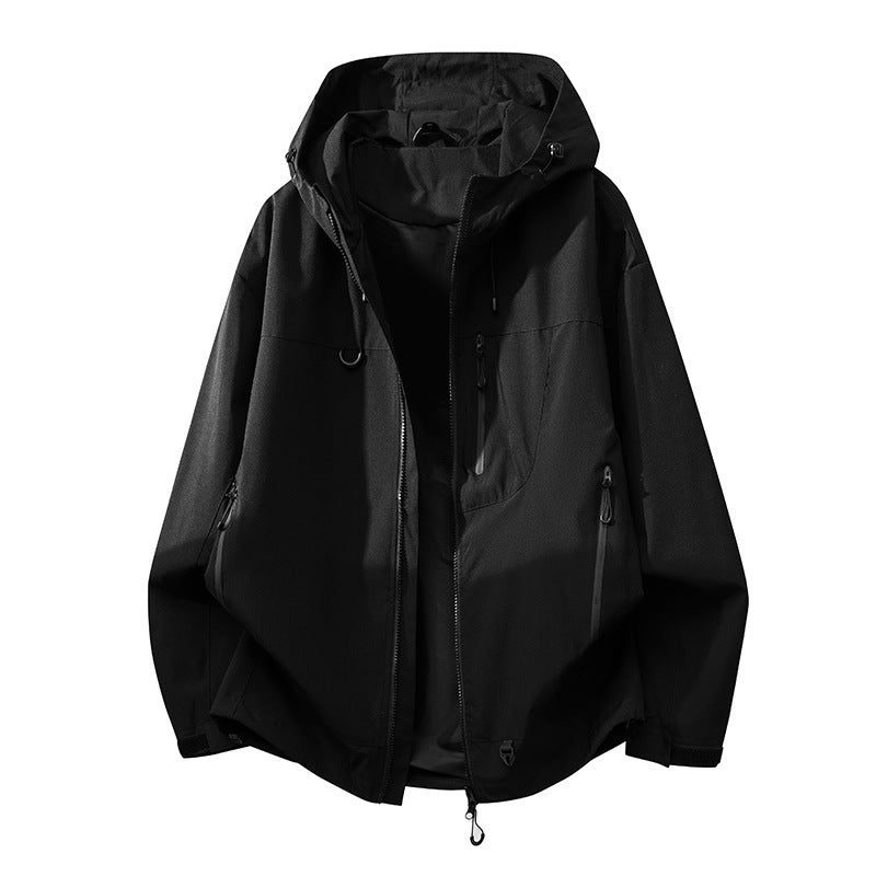 Veste technique d'extérieur avec poches multifonctions et système de capuche réglable