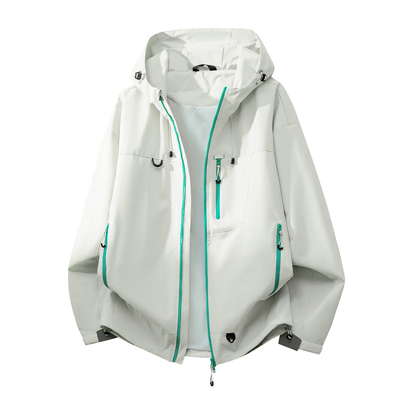 Veste technique d'extérieur avec poches multifonctions et système de capuche réglable