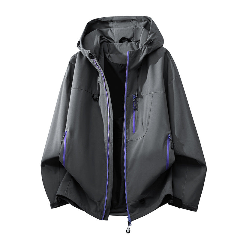 Veste technique d'extérieur avec poches multifonctions et système de capuche réglable