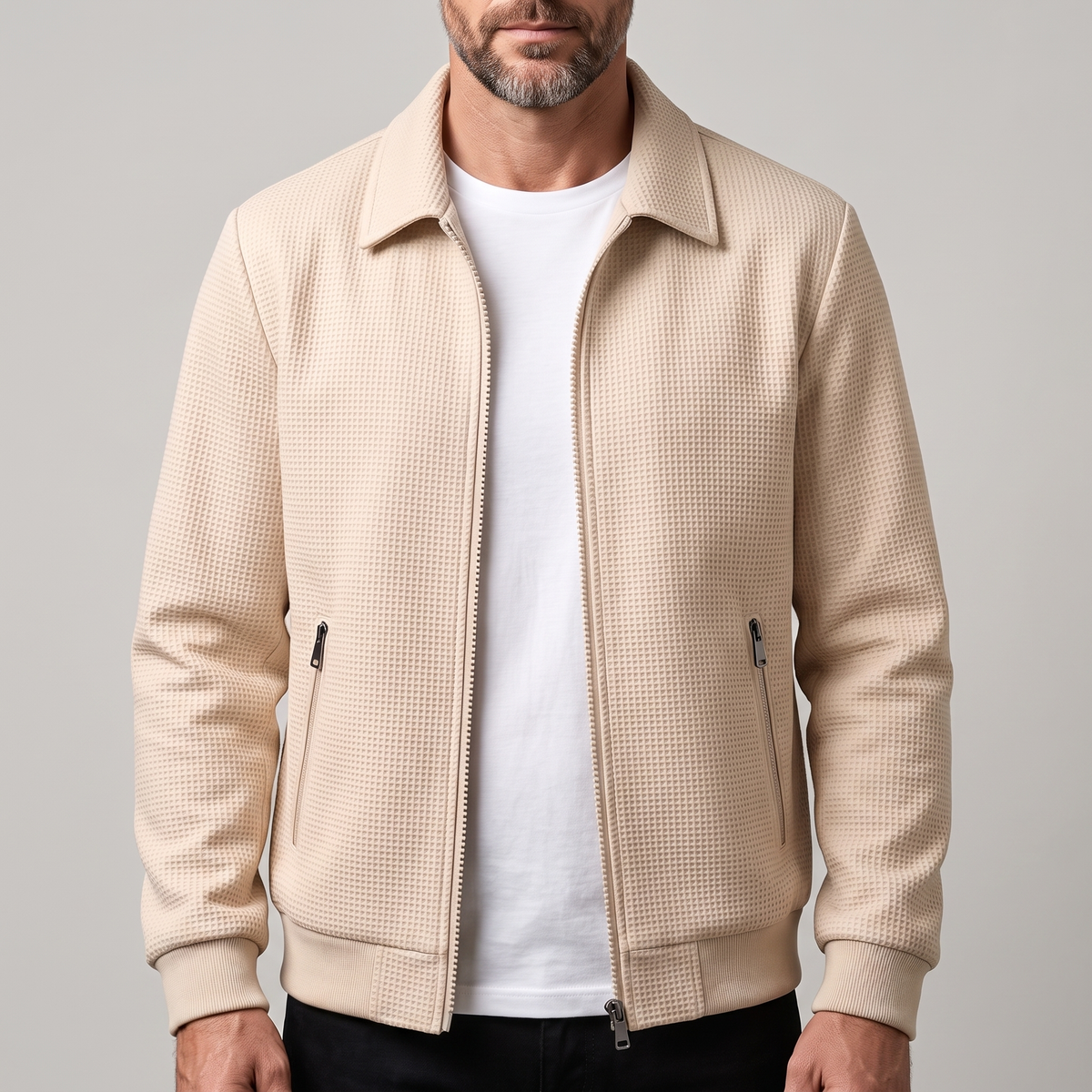 Veste zippée texturée