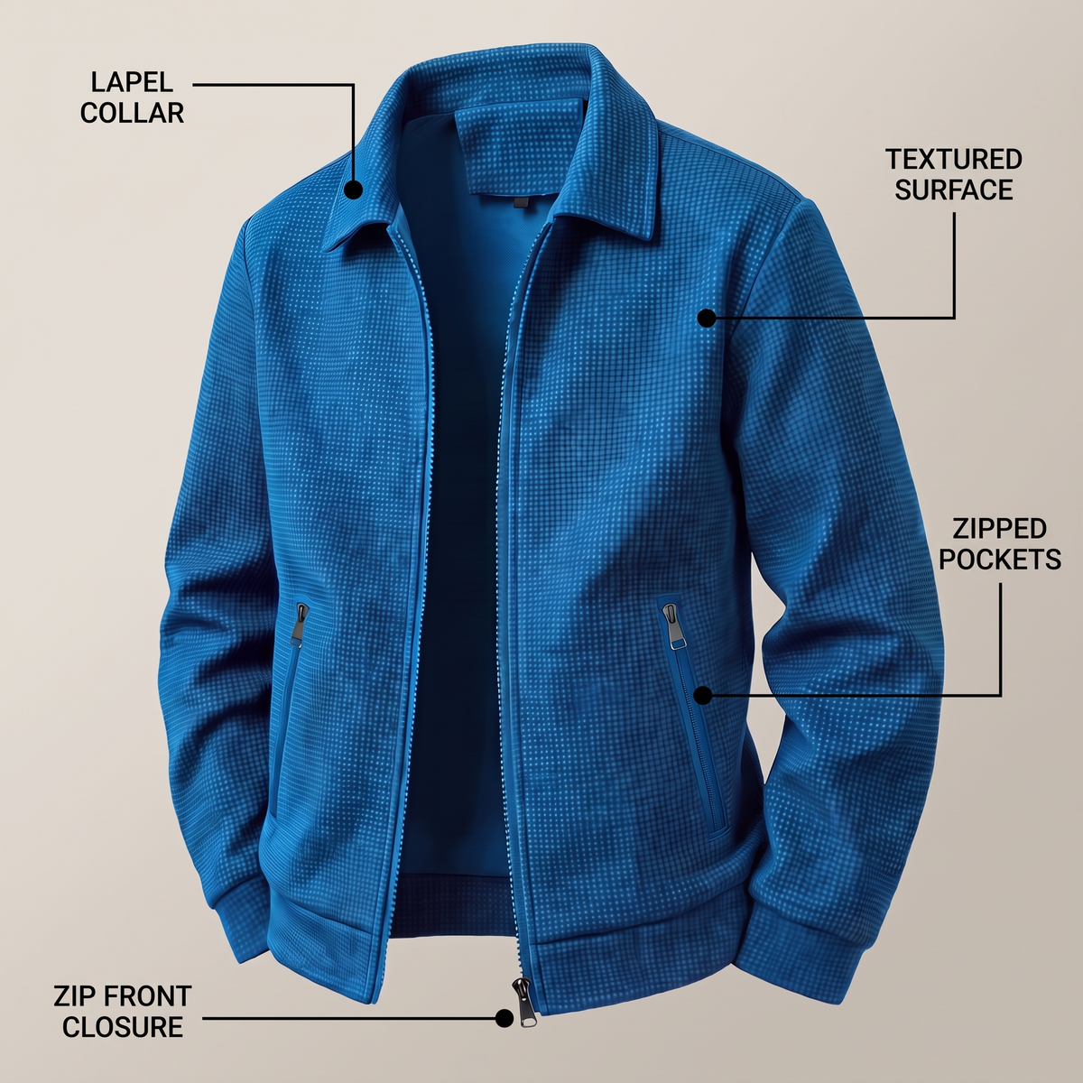 Veste zippée texturée
