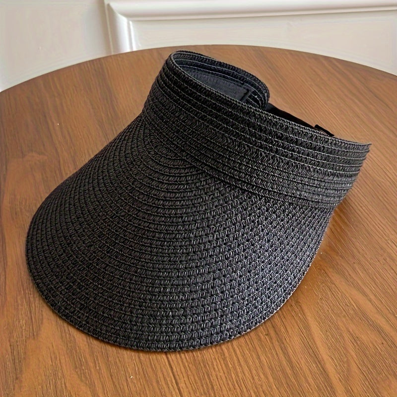 Visière pliable anti-UV à large bord pour femme