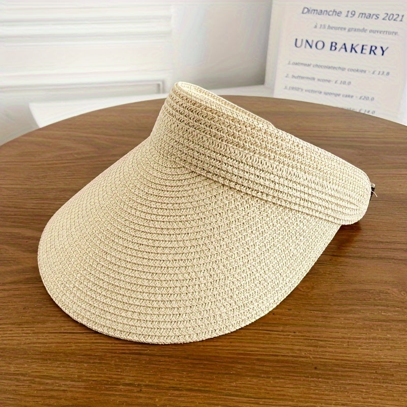 Visière pliable anti-UV à large bord pour femme