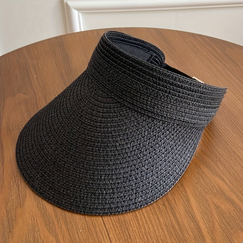 Visière pliable anti-UV à large bord pour femme