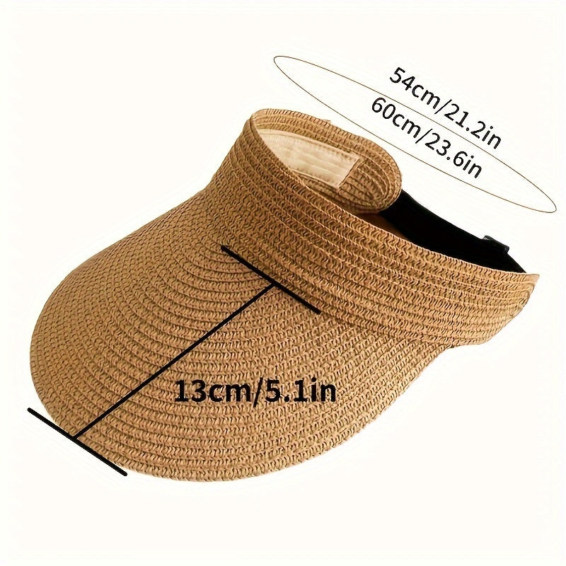 Visière pliable anti-UV à large bord pour femme