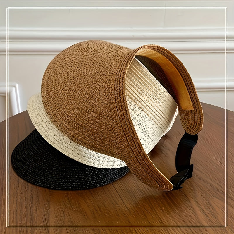 Visière pliable anti-UV à large bord pour femme