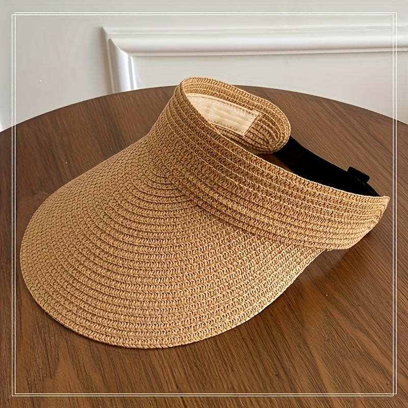 Visière pliable anti-UV à large bord pour femme