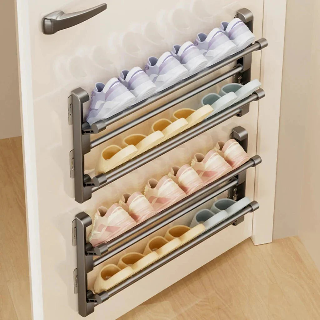 WALL ORGANIZER – Wall-mounted shoe rack with drainage for space-saving storage