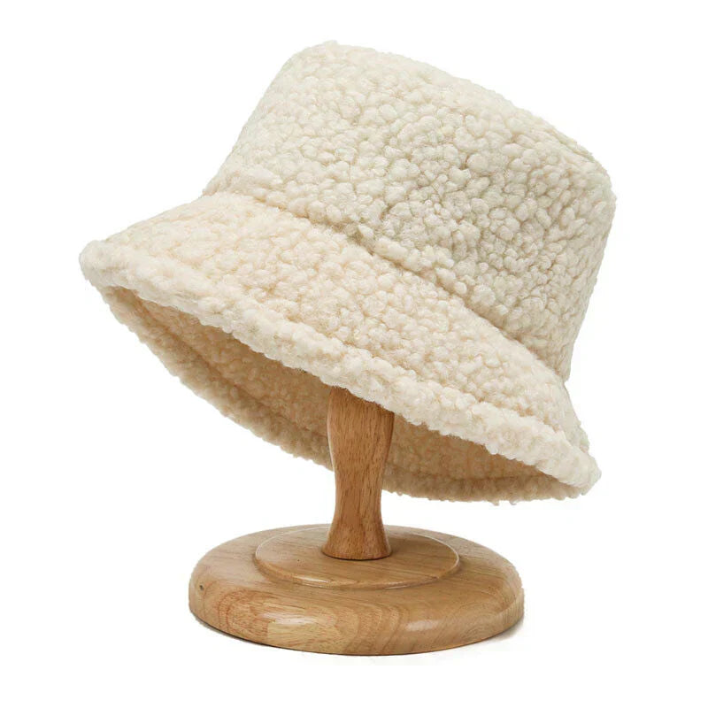 Warm Fashionable Teddy Bucket Hat - Livia