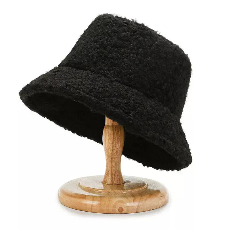 Warm Fashionable Teddy Bucket Hat - Livia
