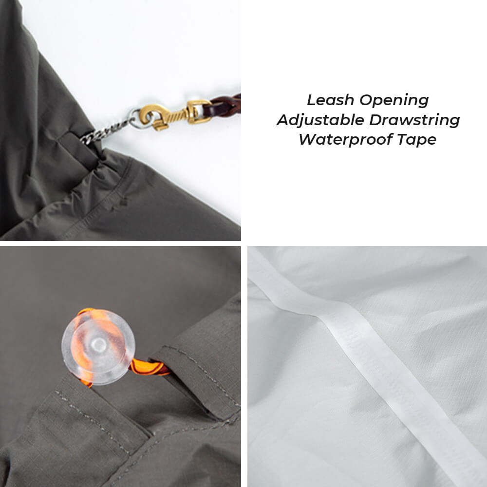 Waterproof Dog Raincoat with Four Legs and Reflective Pattern Hood