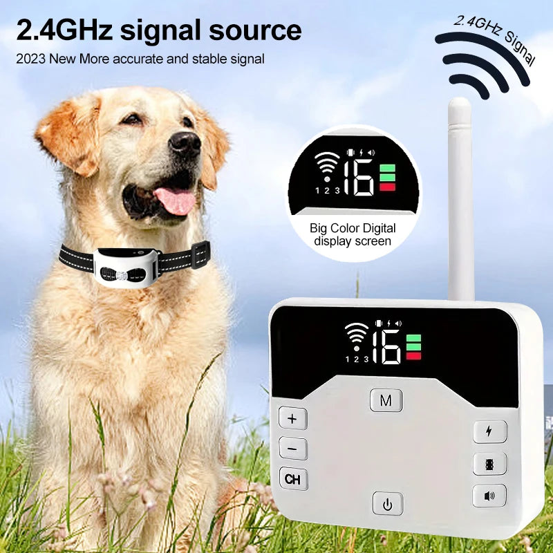 Wireless Fence & Training Collar 2-in-1 - Waterproof & Rechargeable
