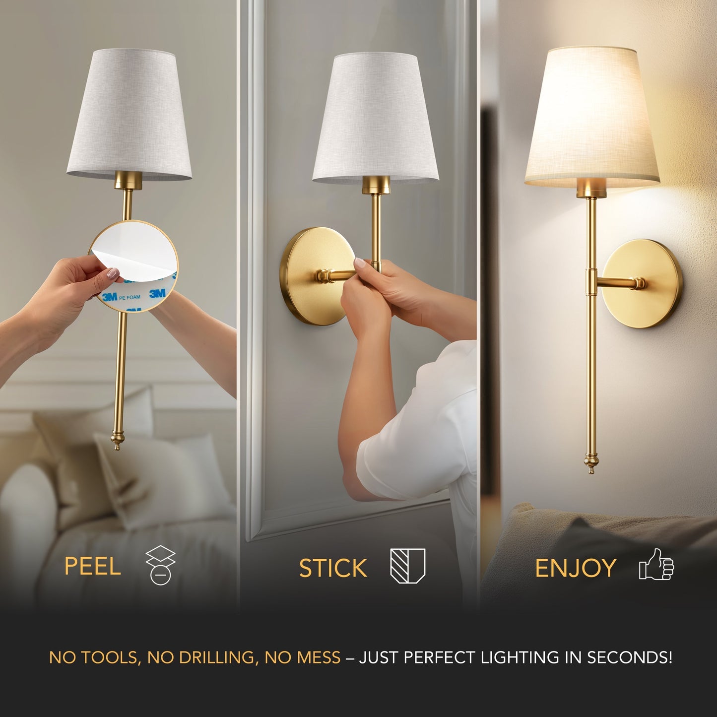 Wireless Wall Lights (Set of 2)