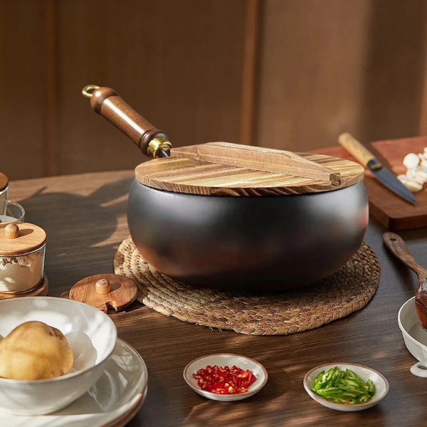 Wok en fonte - Revêtement antiadhésif sans revêtement toxique
