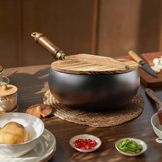 Wok en fonte - Revêtement antiadhésif sans revêtement toxique