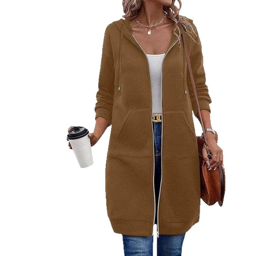 Women – relaxed zip-up fleece hoodie