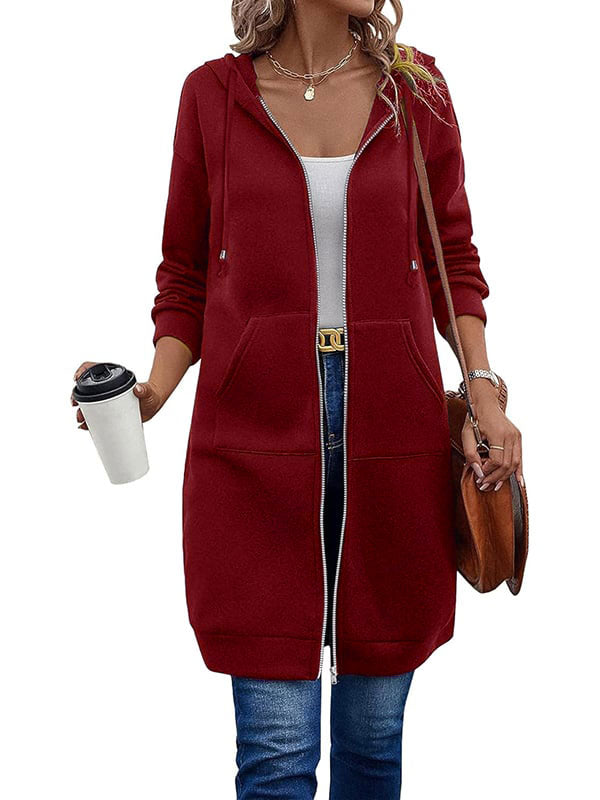 Women – relaxed zip-up fleece hoodie