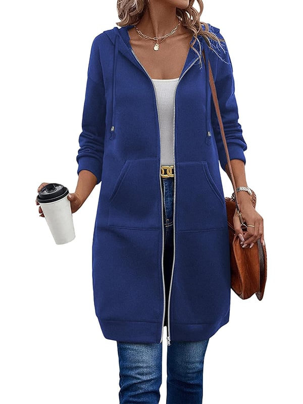 Women – relaxed zip-up fleece hoodie