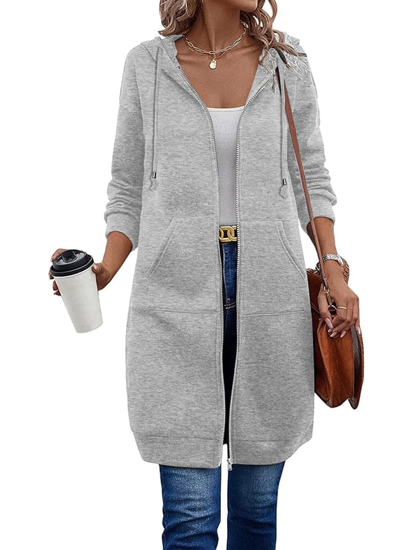 Women – relaxed zip-up fleece hoodie
