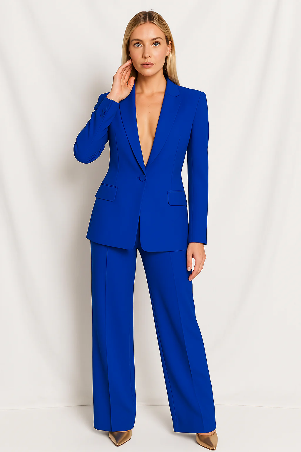 Women's Autumn Suit Set - Blazer and Straight Trousers