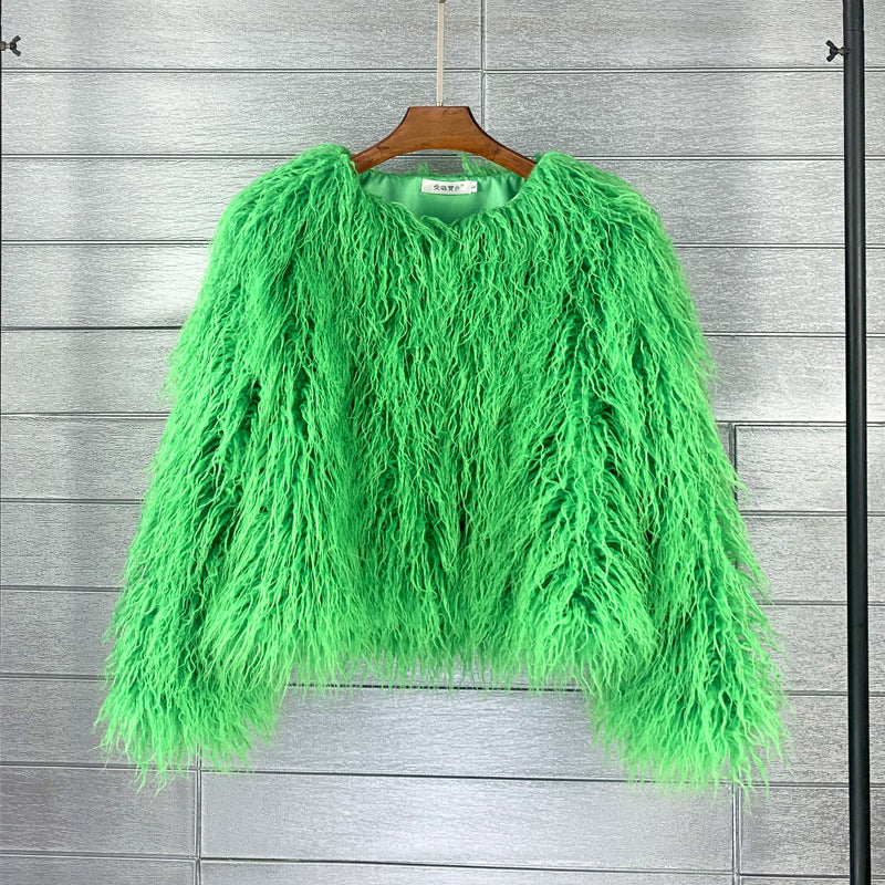 Women's Faux Fur Coat with Long Sleeves