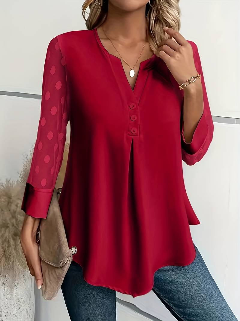 Women's Long Sleeve Top Party Tops Soft Blend Cutout Neckline