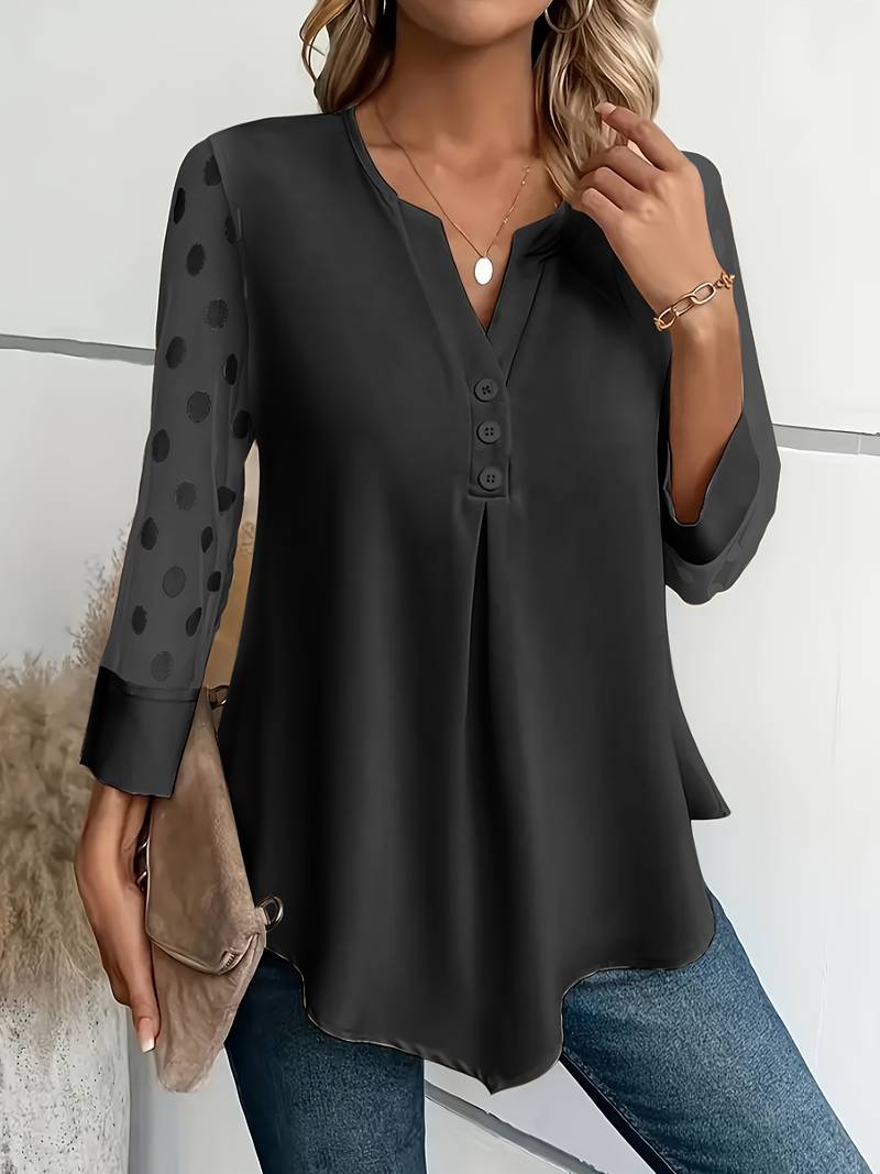 Women's Long Sleeve Top Party Tops Soft Blend Cutout Neckline