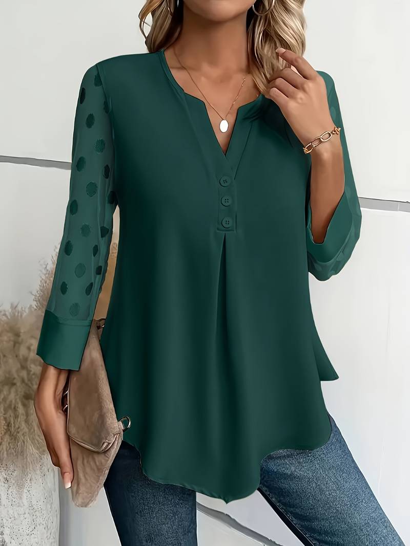 Women's Long Sleeve Top Party Tops Soft Blend Cutout Neckline