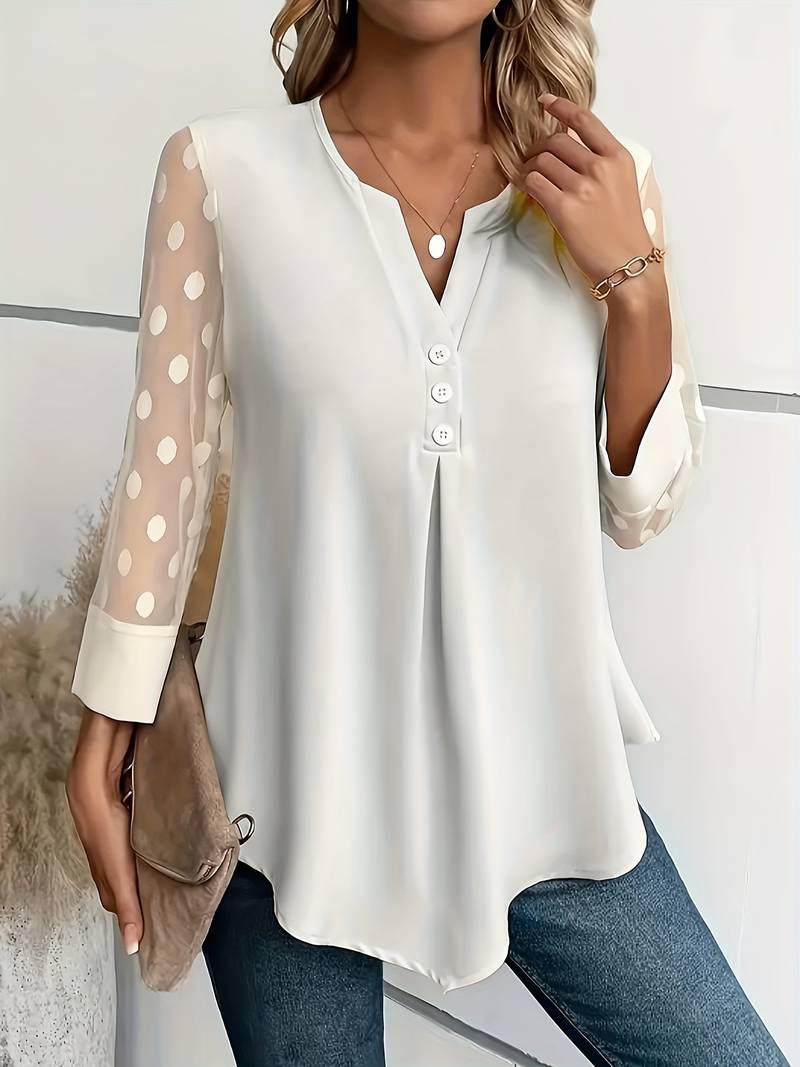 Women's Long Sleeve Top Party Tops Soft Blend Cutout Neckline
