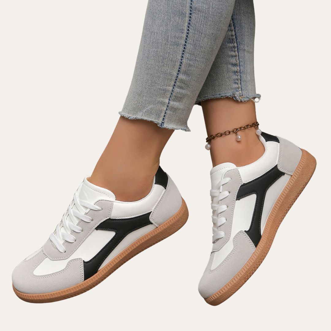 Women's Orthopaedic Leather Trainers - Comfortable Leisure Shoes with Arch Support, Soft Sole & Ergonomic Last
