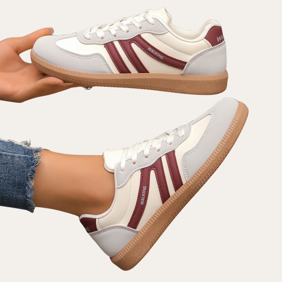 Women's Orthopaedic Leather Trainers - Comfortable Leisure Shoes with Arch Support, Soft Sole & Ergonomic Last