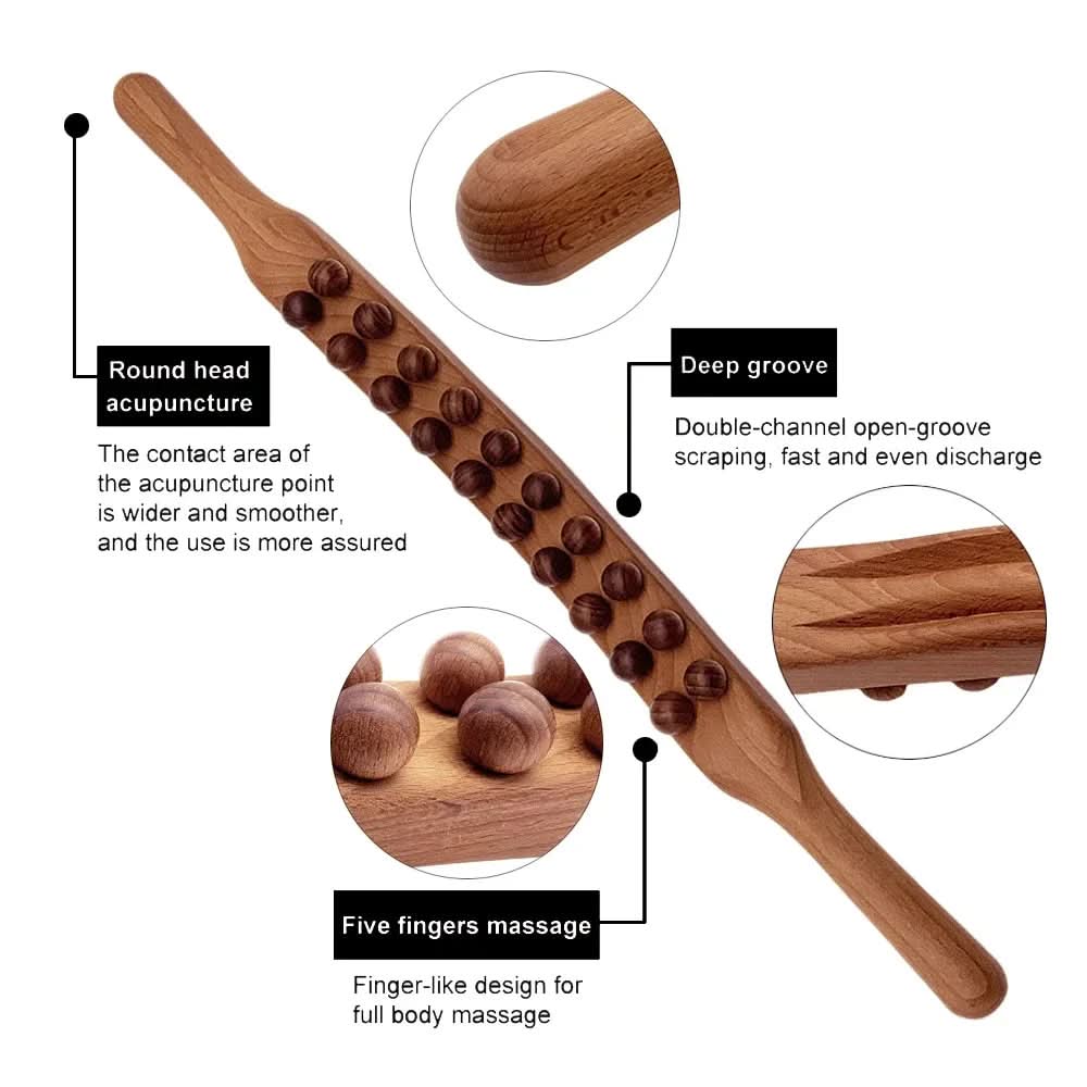 WOOLEASE – Gua Sha Massage Stick made of Natural Wood
